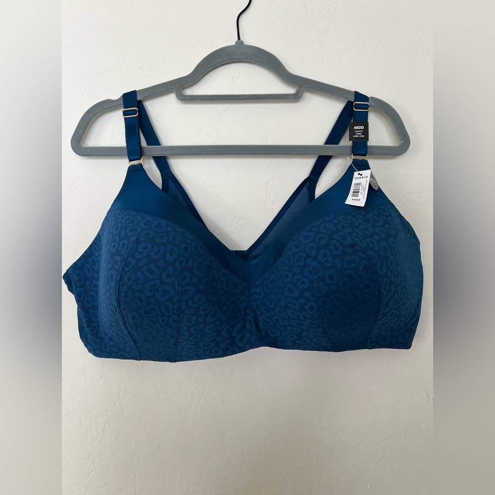 Torrid Blue Full-Coverage Bra with Adjustable Straps